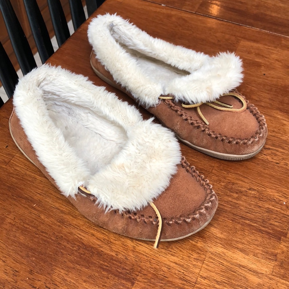 Worn j crew slippers